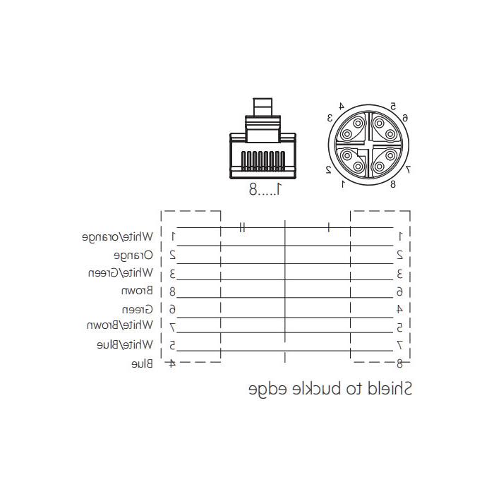 M12 8Pin straight male（ X-coded）/RJ45 male、Dual end pre cast TPE flexible cable、With shielding、Green sheath、Ethernet Cat.6a 10Gbps、0CF461-XXX